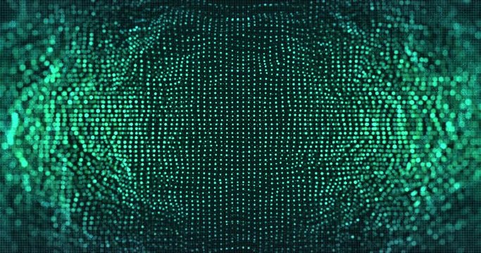 Abstract digital background hi-tech and scientific technology data.  Technological particles. Digital VR and AR future computer interface. Global network connect communication or social media loop.