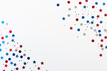 4th of July American Independence Day. Happy Independence Day,  decorations on white background....