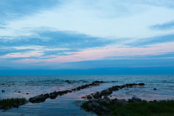 Fototapeta na wymiar sunset over the Baltic sea in Scania county, Sweden
