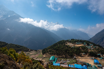 Himalaya peaks prom Namche Bazaar