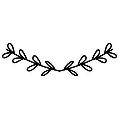 wreath leafs frame boho style