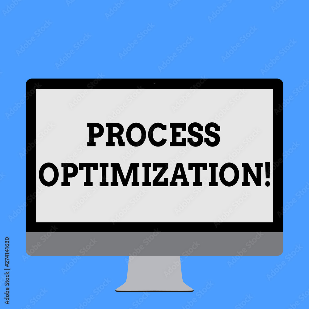 Poster word writing text process optimization. business photo showcasing improves the processes and takes t