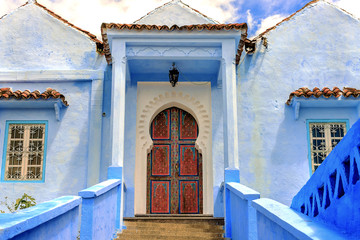 Fototapeta premium Chefchaouen, a city with blue painted houses. A city with narrow, beautiful, blue streets.