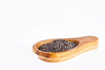 Organic poppy seeds - white background