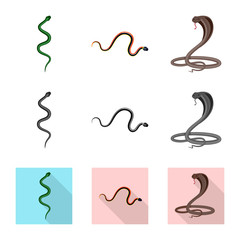 Vector illustration of mammal and danger sign. Collection of mammal and medicine stock vector illustration.