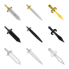 Isolated object of game and armor symbol. Set of game and blade vector icon for stock.