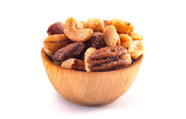 Honey Roasted Nuts Isolated on a White Background