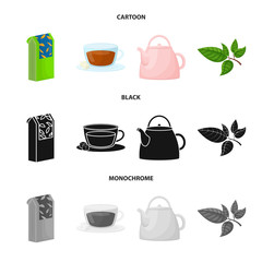 Vector illustration of healthy and floral symbol. Set of healthy and gradient vector icon for stock.