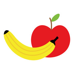 fresh banana and apple fruits