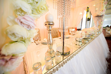 Beautiful decoration for the wedding. Flowers and romance