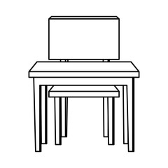 schooldesk with chair education icon