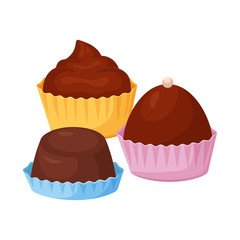 Isolated object of cake and chocolate logo. Collection of cake and muffin stock symbol for web.