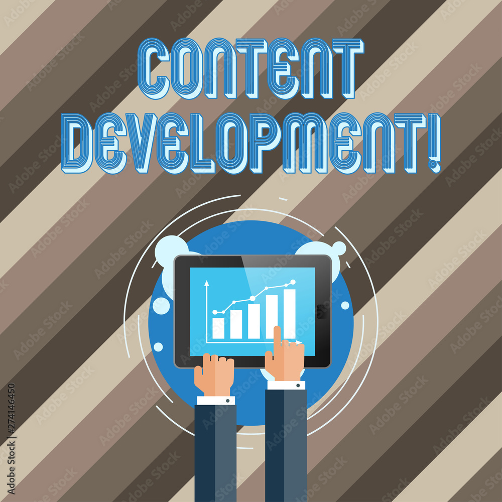 Poster text sign showing content development. business photo text authoring and originating content for any