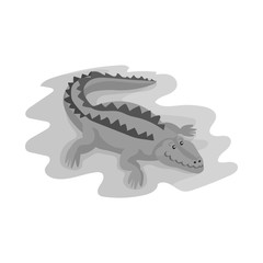 Vector illustration of crocodile and alligator symbol. Collection of crocodile and cute vector icon for stock.