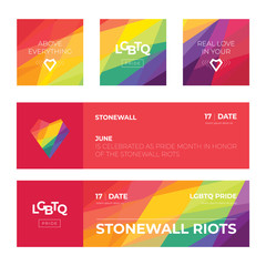 LGBTpride. Heart. Love. Rainbow Abstract. Colorful Banners