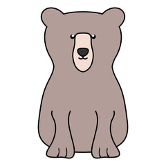cute bear grizzly animal character