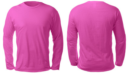Pink White Long Sleeved Shirt Design Template