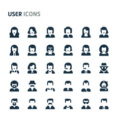 User and Avatar Vector Icon Set. Fillio Black Icon Series.