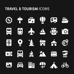 Travel & Tourism Vector Icon Set.