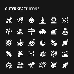 Outer Space Vector Icon Set.