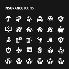 Insurance Vector Icon Set.