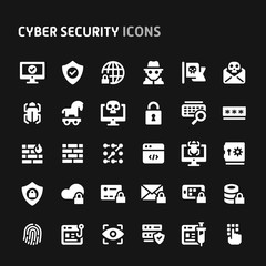 Cyber Security Vector Icon Set.