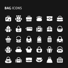 Bags Vector Icon Set.