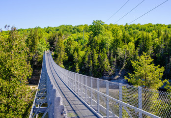 Ranney Gorge Suspension Bridge in summer.