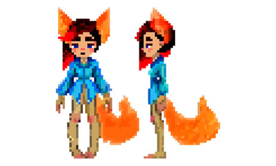 character on white background