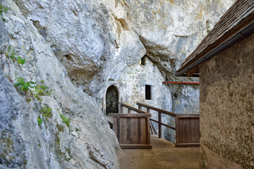 Cave under the castle Predjama in Slovenia