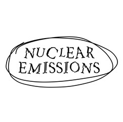 NUCLEAR EMISSIONS black stamp on white