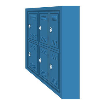 set of lockers school with padlocks