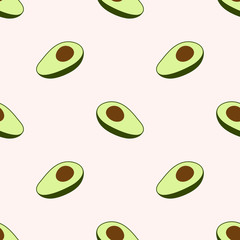Avocado vector seamless pattern