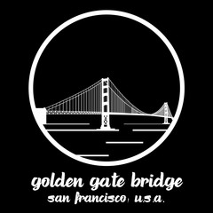 Circle Icon Golden Gate Bridge. vector illustration