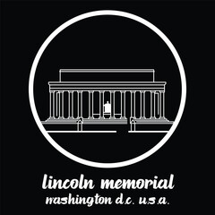 Circle Icon Lincoln Memorial. vector illustration
