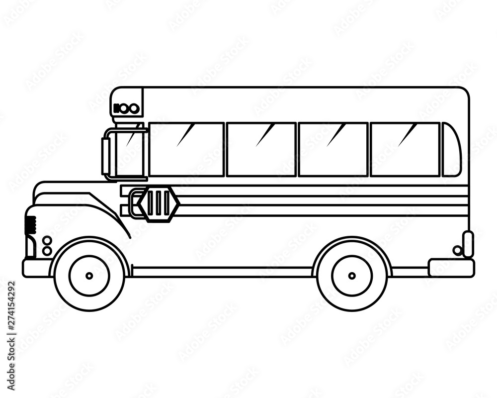 Wall mural school bus transport isolated icon