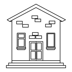 house building facade isolated icon