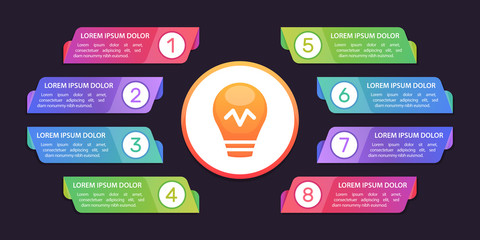 Infographic concept design, modern and colorful, with icons. Easy to customize template. EPS 10.