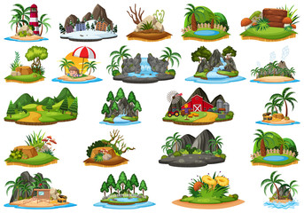 Set of different island landscape © brgfx