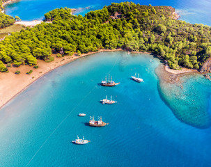 Naklejka premium Boats Parking at Phaselis Cove