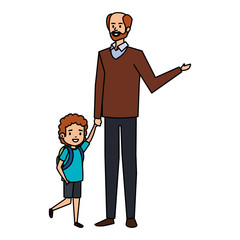 happy student boy with male teacher