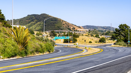 Freeway junction in San Francisco bay area, California