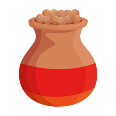 indian ceramic jar with food
