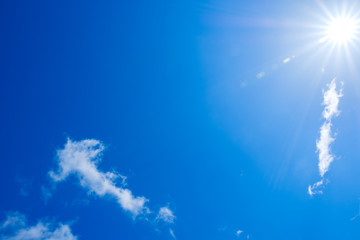 【写真素材】 青空　空　雲　初夏の空　背景　背景素材　6月　コピースペース　
