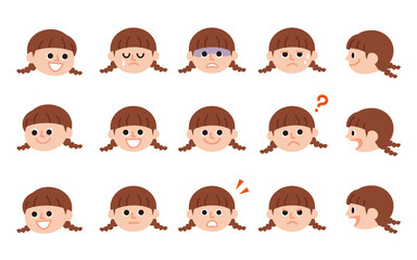 女の子　表情セット