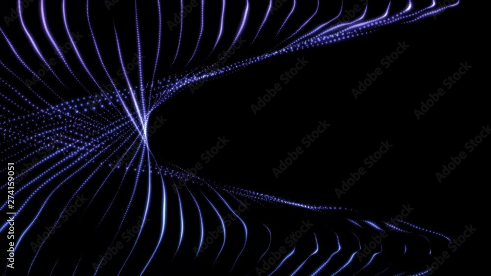 Aufkleber digital wave particles flow abstract motion particle landscape background for cyberspace design