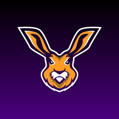 rabbit gaming mascot logo template