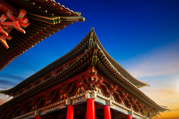 Fototapeta premium Tengwang Pavilion,Nanchang,traditional, ancient Chinese architecture, made of wood.