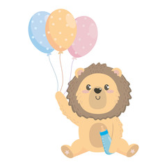 baby shower symbol and lion design