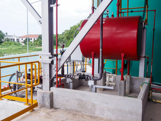 Tank of diesel generator systems for backup electric power Combined-Cycle Co-Generation Power Plant.